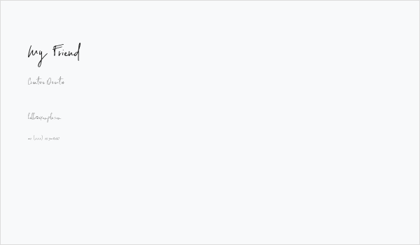 My Friend Business Card