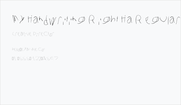 My Handwriting Right Ha Regular Business Card