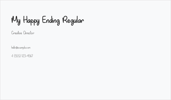 My Happy Ending Regular Business Card