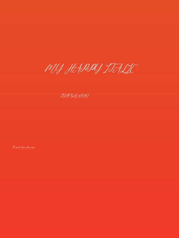 My Happy Italic Poster