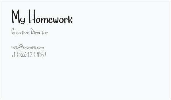 My Homework Business Card