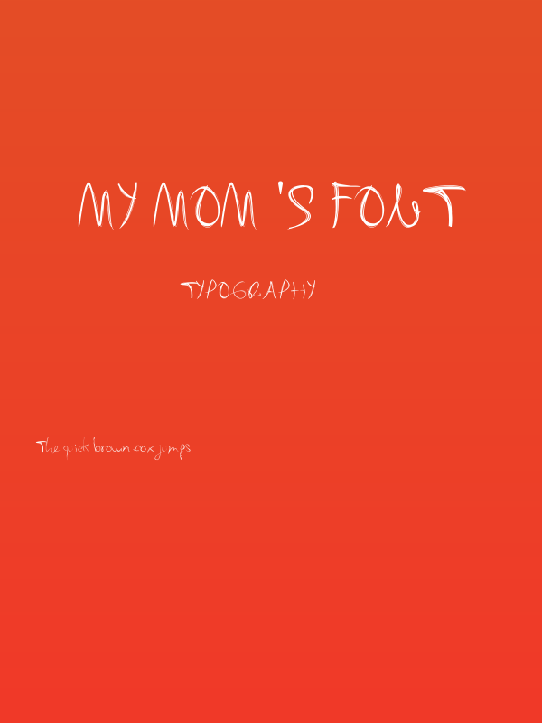 My Mom's Font Poster