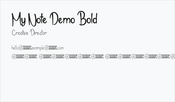 My Note Demo Bold Business Card