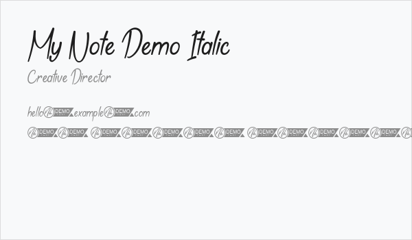 My Note Demo Italic Business Card