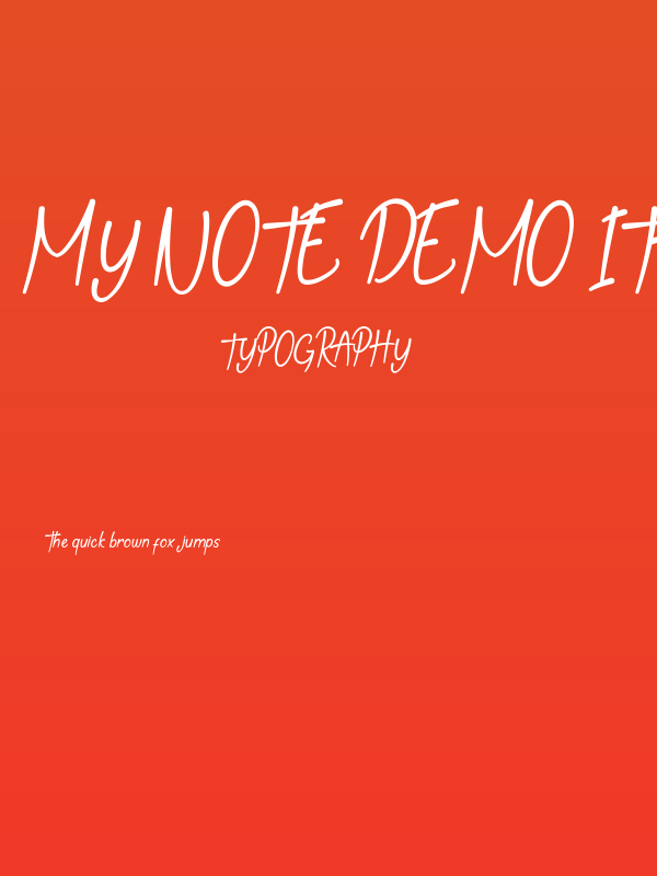 My Note Demo Italic Poster