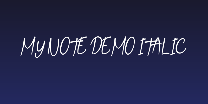 My Note Demo Italic Social Header