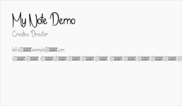My Note Demo Business Card