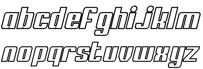 My Puma Oblique Outlined Font LOWERCASE