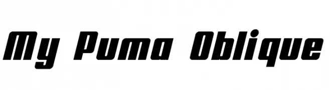 My Puma Oblique  Frei Schriftart Herunterladen