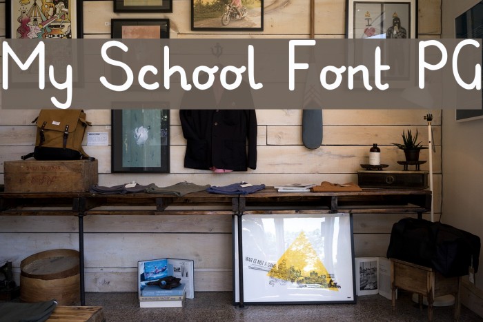 My School Font PG Font examples