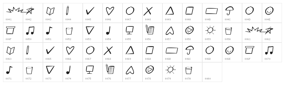 My Shapes Character Map