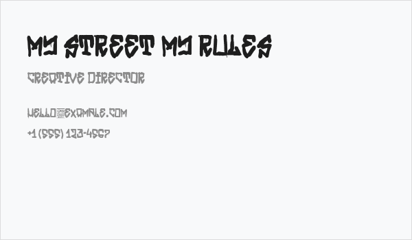 My Street My Rules Business Card