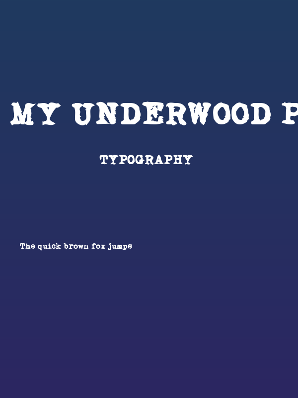 My Underwood Pro Bold Poster