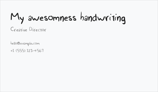 My awesomness handwriting Business Card
