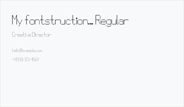 My fontstruction... Regular Business Card