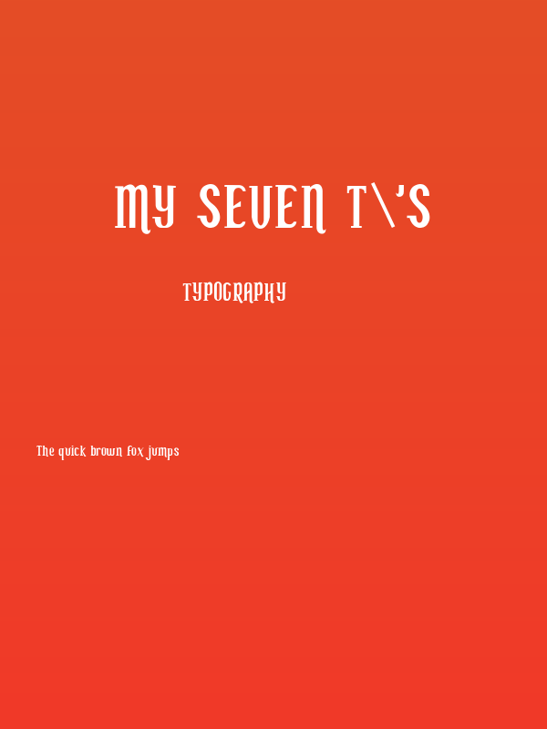 My seven T's Poster