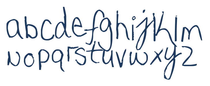 My very own handwriting. Lowercase