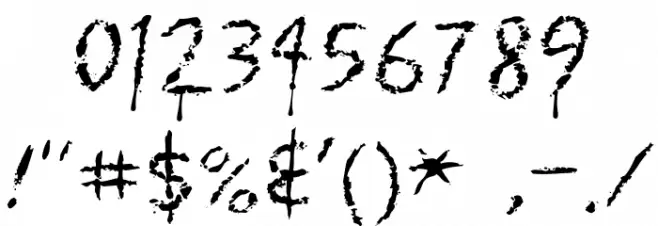 MyBleedingScarsOT Font OTHER CHARS