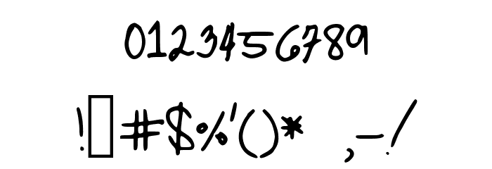 MyCursiveFont Font OTHER CHARS
