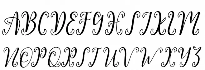 MyDarlingScript 字体 大写