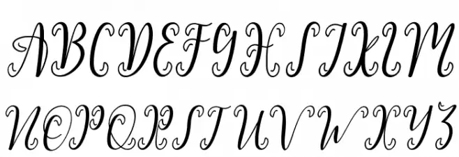 MyDarlingScript Caratteri MAIUSCOLE