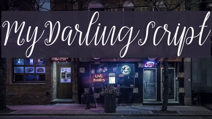 MyDarlingScript Font examples