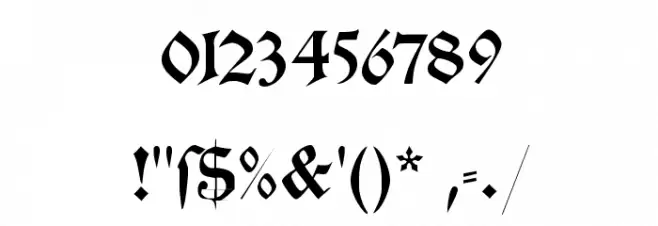 MyElectronicSchwabach フォント その他の文字