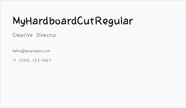 MyHardboardCutRegular Business Card