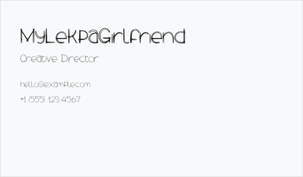 MyLekpaGirlfriend Business Card