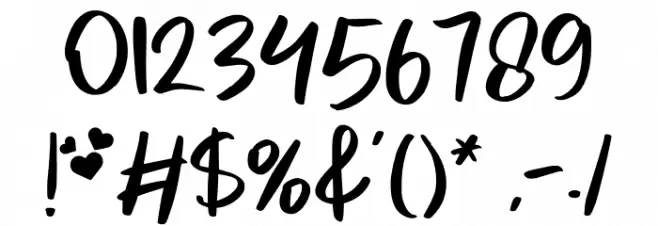 MyLove Font OTHER CHARS