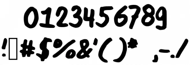 MyMessyHandwriting Font OTHER CHARS