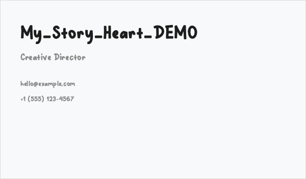 My_Story_Heart_DEMO Business Card
