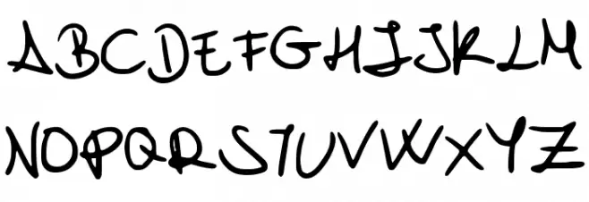 My_font_is_a_handwriting フォント 大文字