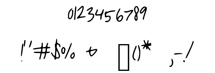 My_handwriting Font Alte caractere