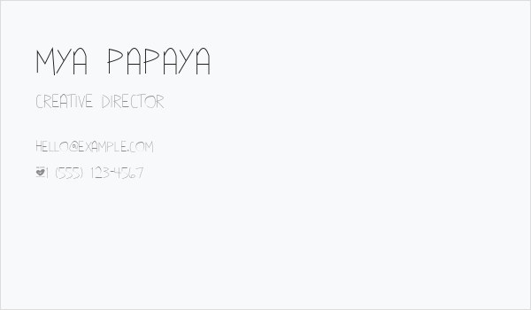 Mya Papaya Business Card