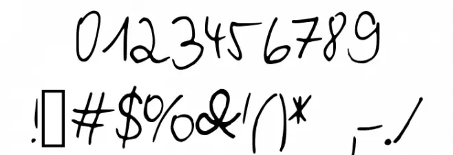 MyfirstHandwriting Font OTHER CHARS