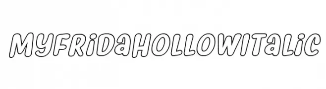 Myfrida Hollow Italic  les polices de caractères gratuit tlcharger