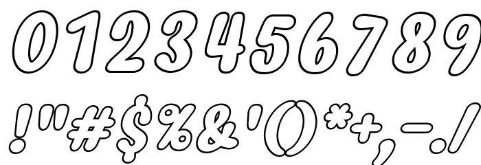 Myfrida Hollow Italic Font OTHER CHARS