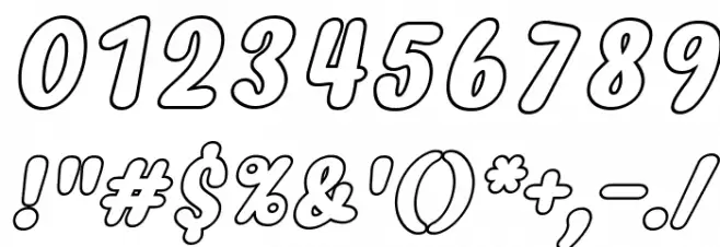 Myfrida Hollow Italic Font OTHER CHARS