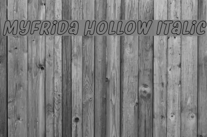 Myfrida Hollow Italic Font examples
