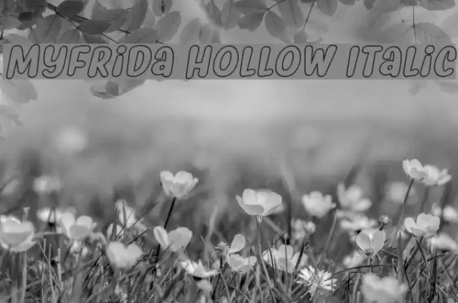 Myfrida Hollow Italic Font examples
