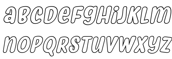 Myfrida Hollow Italic Font LOWERCASE