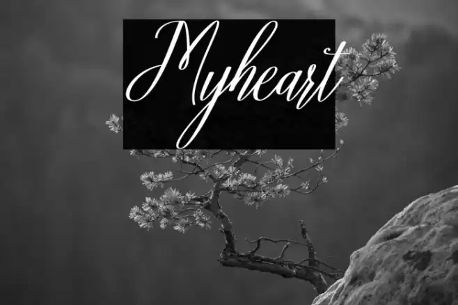Myheart Font examples