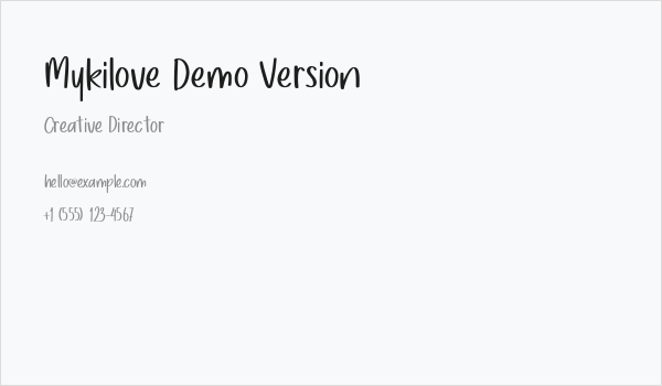 Mykilove Demo Version Business Card