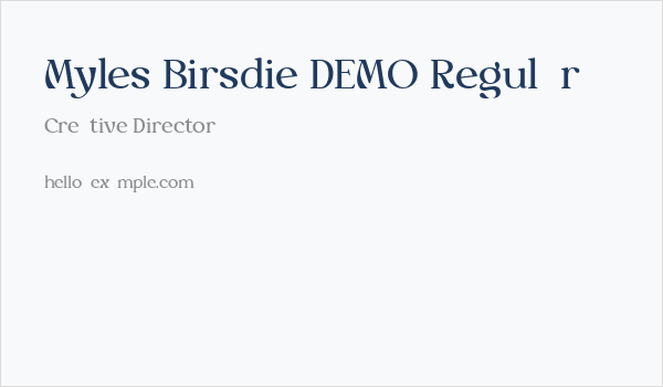 Myles Birsdie DEMO Regular Business Card