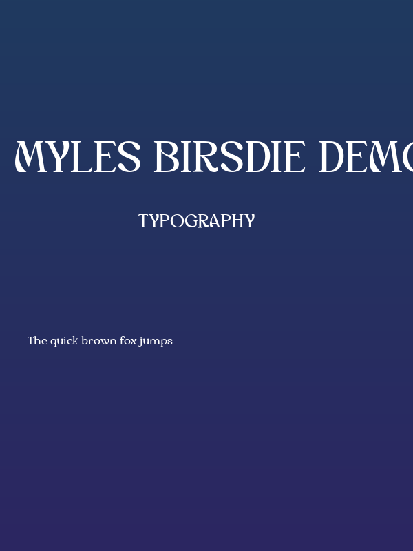 Myles Birsdie DEMO Regular Poster
