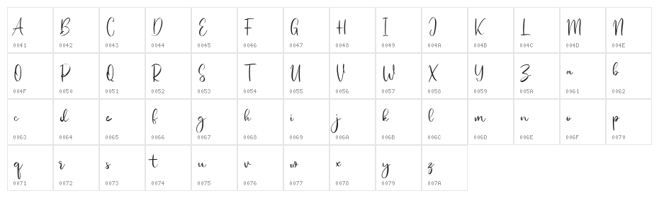 Mylofist Free Regular Character Map