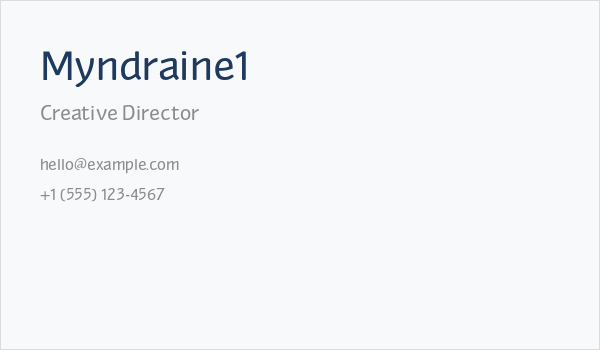 Myndraine1 Business Card