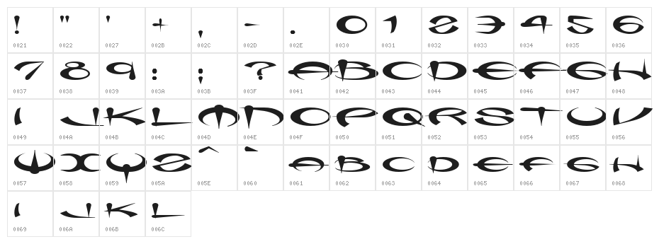 Myque Rounded Character Map