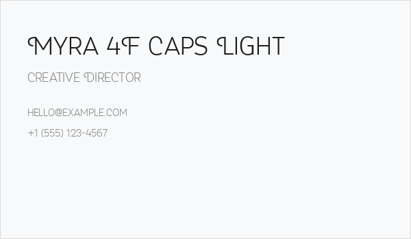 Myra 4F Caps Light Business Card